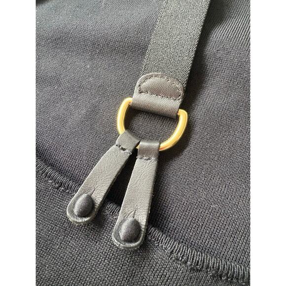 Ralph Lauren Collection Purple Label Leather Strap Buckle Silk Mini Dress Black - Picture 9 of 11